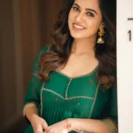 anju kurian in green function wear co ord set kurta photos 003