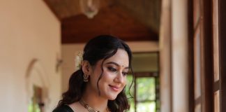 Mia George miya george in kerala saree with simple and traditional style photos