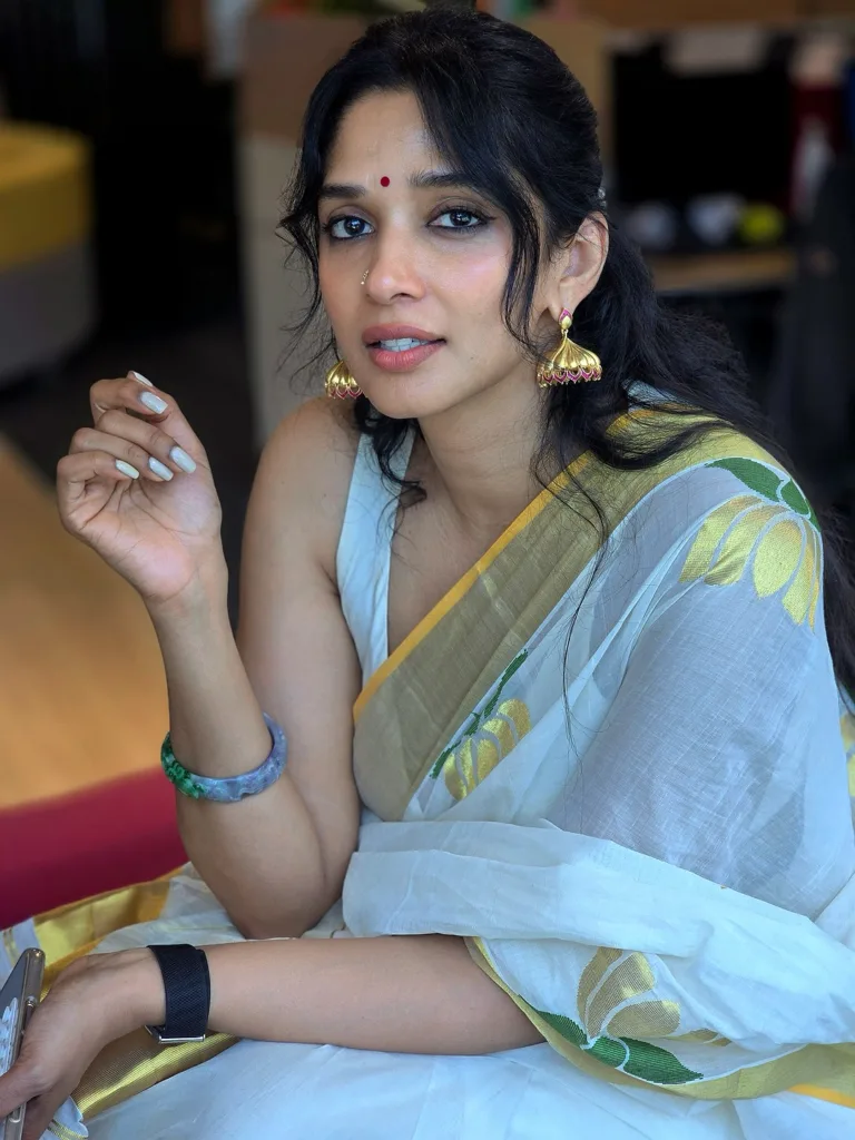 nyla usha onam saree style 2025 photos
