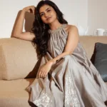 mamitha baiju in Halter Neck Flared dress photos 004