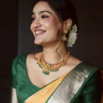 saniya iyappan in mango yellow and green compo saree photos 001