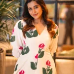 anju kurian in flower printed frock dress photos 006