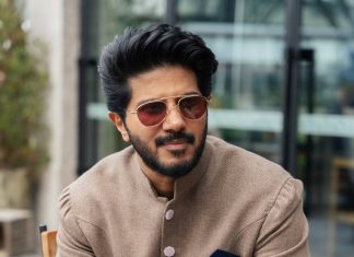 dulquer salmaan in Indo Western layered jacket and trouser combination dress photos