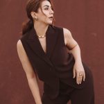 nikki galrani in coffee brown regular fit pants and top photos-001