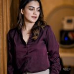 anusree in light color pants with purple shirt photos-004