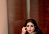 Shamna Kasim shamna kasim in full length deep plum or burgundy velvet kaftan or long kurta silhouette design photos