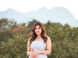 anju kurian in printed frock design ideas photos