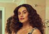 taapsee pannu in bodycon short dress with curly hair style photos