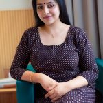 actress anu sithara in dot printed simple churidar stitching ideas photos