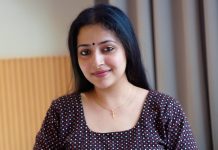 actress anu sithara in dot printed simple churidar stitching ideas photos