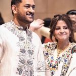 ms dhoni and wife at Arjun Tendulkar wedding photos