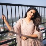 nikhila vimal in pastel colour churidar photo