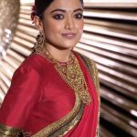 rashmika reception look red saree photos-002