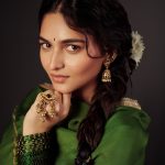 kayadu lohar in green lehenga churidar set images-002