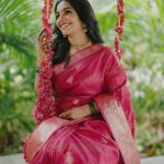 rajisha vijayan in rose colour pattu saree photos-002