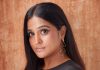 remya nambeesan in black outfit paired with snake themed earrings photos