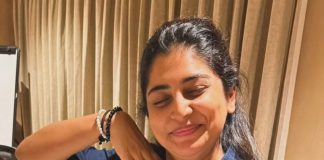 Manjima Mohan manjima mohan in classic button down long sleeved shirt in a rich navy blue shade