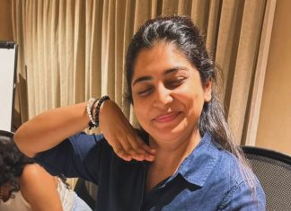 Manjima Mohan manjima mohan in classic button down long sleeved shirt in a rich navy blue shade