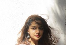 nikhila vimal in Soft blush pink base with muted sage green and dusty rose accents Traditional three piece ethnic Salwar Kameez relaxed fit straight kurta adorned with block printed floral top