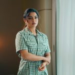 nikhila vimal latest photos in check print long frock style ideas-003