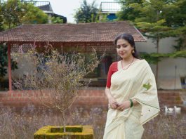 Anu Sithara anu sithara temple look in kerala saree pics