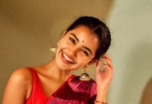 anupama parameswaran in saree photos