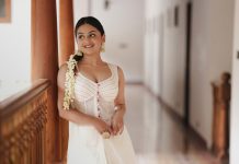 15+ Celebrity-Inspired Onam Outfit & Jewellery Ideas Photos From Classic Kasavu to Onam Salwar Set celebrities onam outfit ideas bye Felicia Designs actress esther anil
