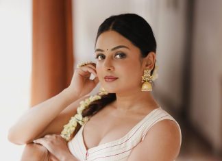esther anil in latest trending outfit and makeup for function photos