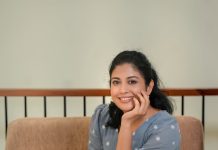 shivada nair in cotton dusty blue mid length dress style ideas photos