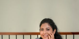 Sshivada Nair shivada nair in cotton dusty blue mid length dress style ideas photos