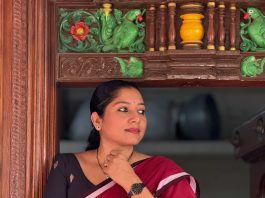 Anu Mol actress anumol wearing trending saree combos photos