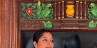 Anu Mol actress anumol wearing trending saree combos photos