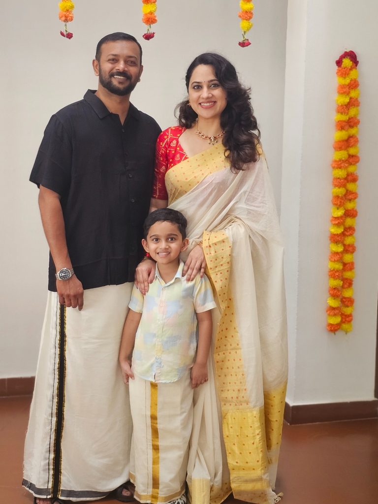 miya george family onam celebration photo