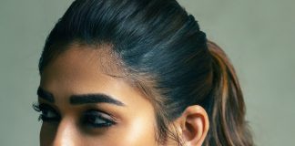 Nayantara nayanthara in full white sleeveless churidar with matching jimikki styling ideas photos