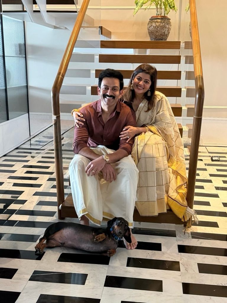 prithviraj supriya onam celebration photo