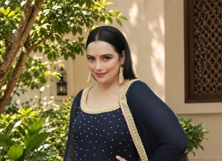 shweta menon in Midnight Blue Embellished Anarkali photos