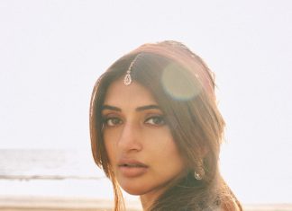 sreeleela in Dusty Rose and Peach Soft Tone Embroidered Lehenga photos