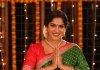 Swasika swasika vijay in green saree with contrast red blouse style design photos