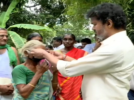 CM Vijay Gifts His Luxury Sunglasses to Elderly Woman Who Walked Him Out CM Vijay Gifts His Luxury Sunglasses to Elderly Woman price