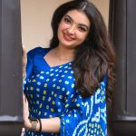 malavika nair in blue saree photos
