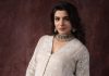 samantha ruth prabhu in cream tunic with delicate white thread embroidery chikankari style photos