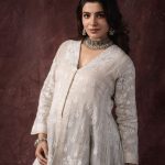 samantha ruth prabhu in cream tunic with delicate white thread embroidery chikankari style photos