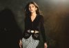 Sreeleela sreeleela in luxurious black velvet jacket featuring a sharp V neckline Cinctured at the waist with a statement geometric belt photos