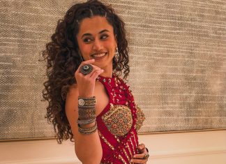Taapsee Pannu taapsee pannu in Multi Colored Ethnic Anarkali with halter neck blouse design photos