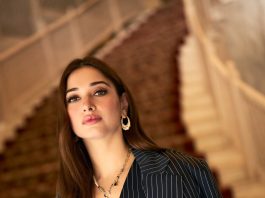 Tamanna Bhatia tamanna bhatia in contemporary three piece pinstripe power suit featuring a classic menswear inspired design photos