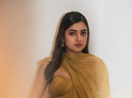 Nazriya Nazim nazriya fahad in scene movie launch event viral chartreuse ruched outfit images