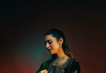 priya warrier in short tunic style kurta is crafted from a deep royal blue fabric design photos
