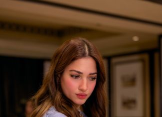 tamanna in long layered gold chain necklace Chunky metallic cuffs or bangles photos